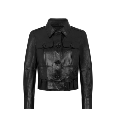 CROPPED LEATHER JACKET image number 0