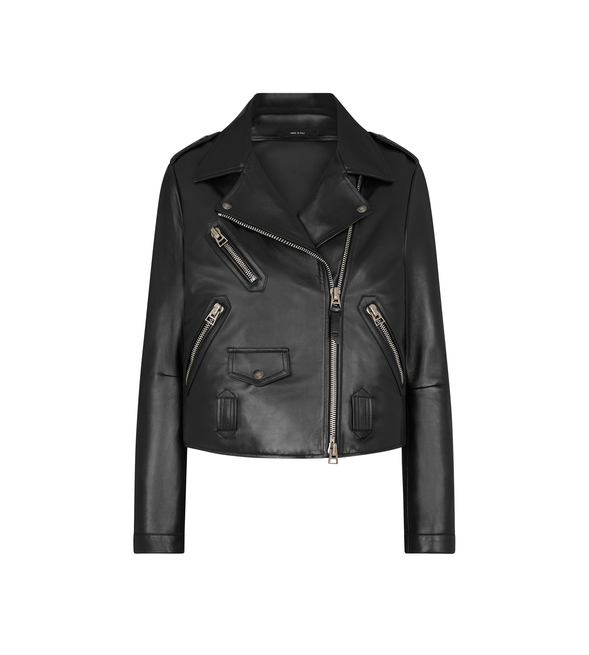 ASYMMETRIC LEATHER BIKER JACKET