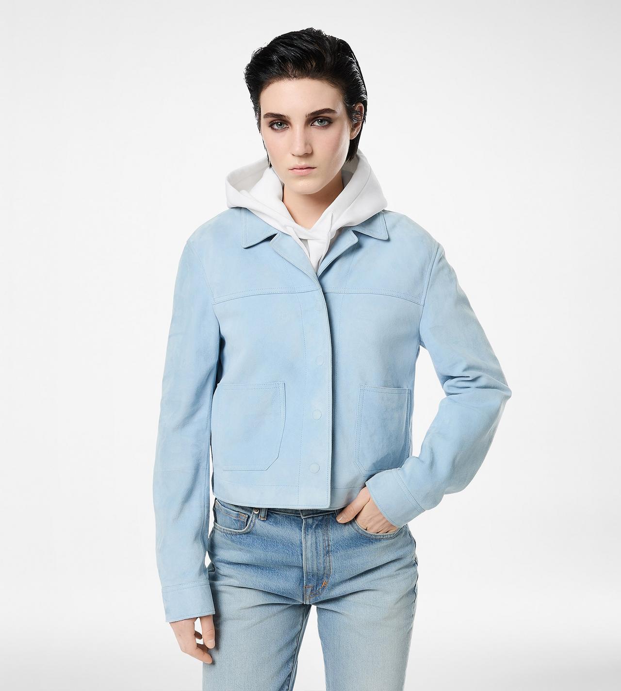 SOFT LAMB SUEDE OVERSHIRT JACKET image number 3