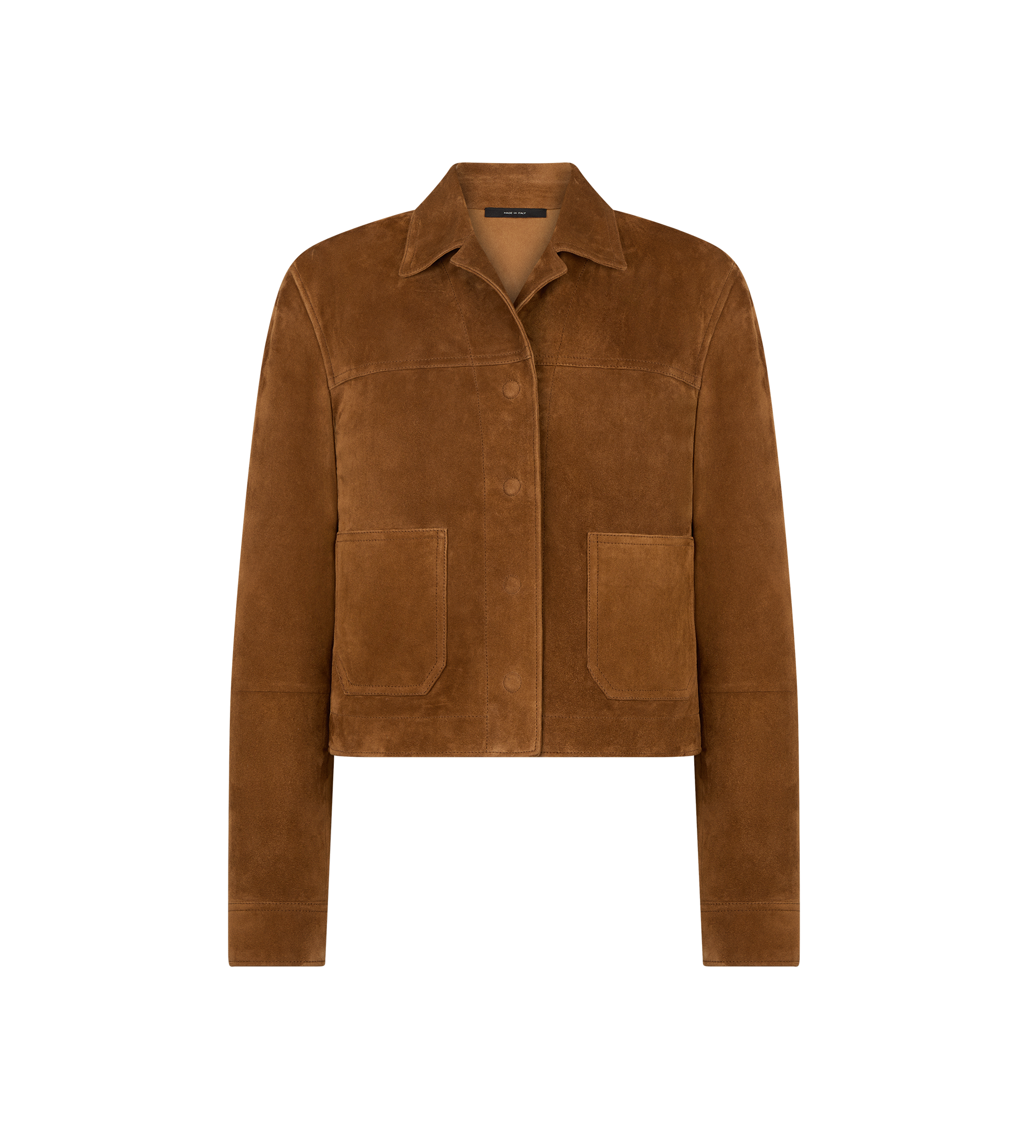 FULL GRAIN LAMB SUEDE OVERSHIRT JACKET WITH TF DEBOSSED LOGO