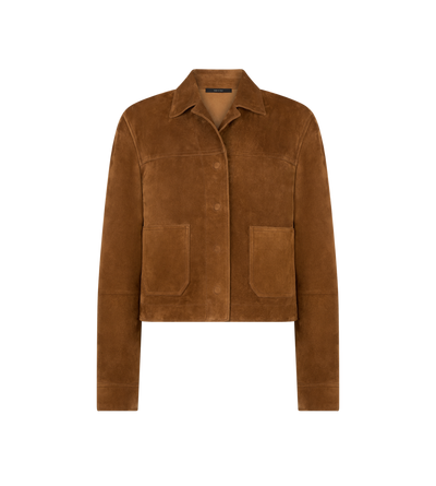 FULL GRAIN LAMB SUEDE OVERSHIRT JACKET WITH TF DEBOSSED LOGO