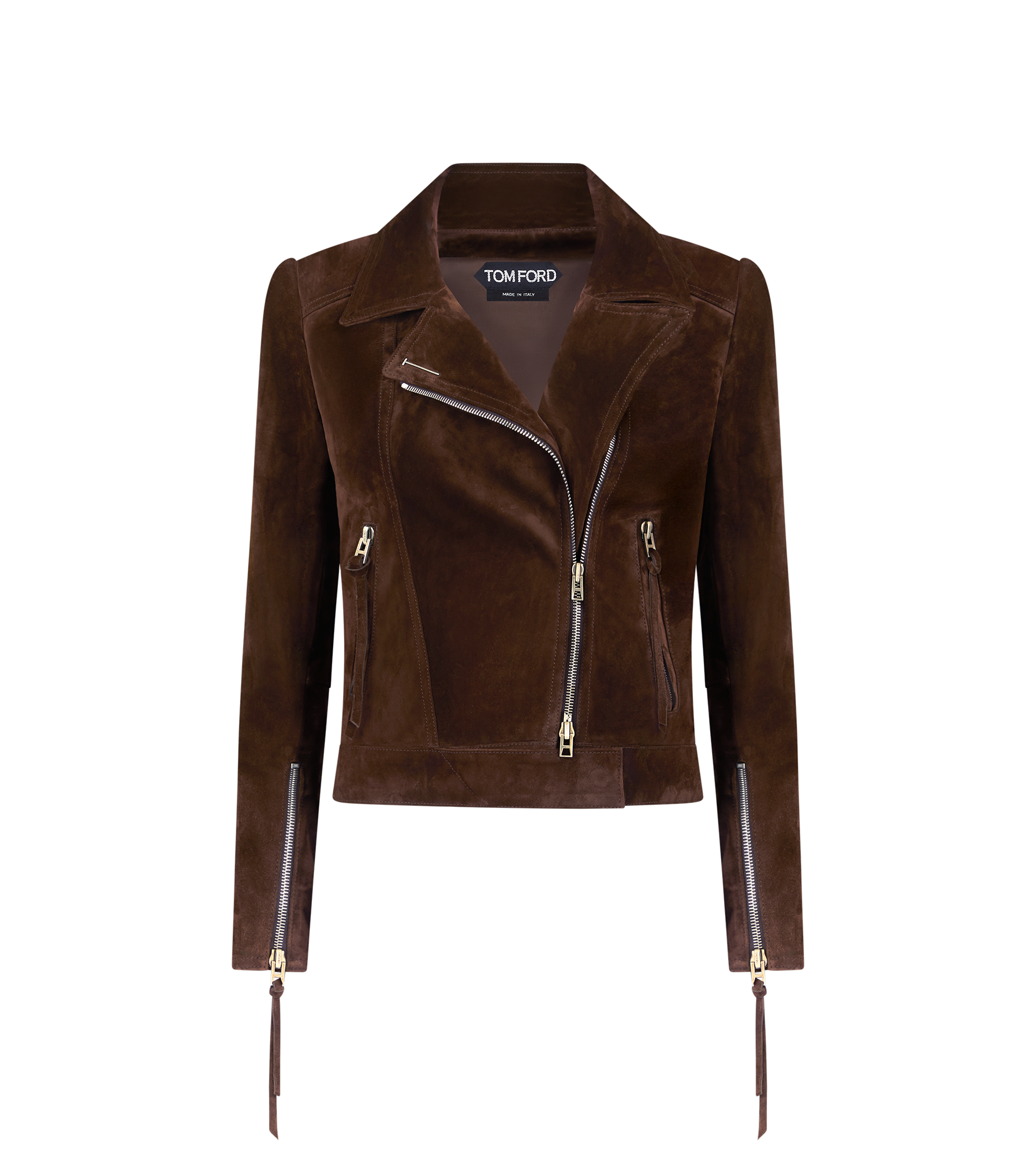 SUEDE BIKER JACKET WITH T-TRIM