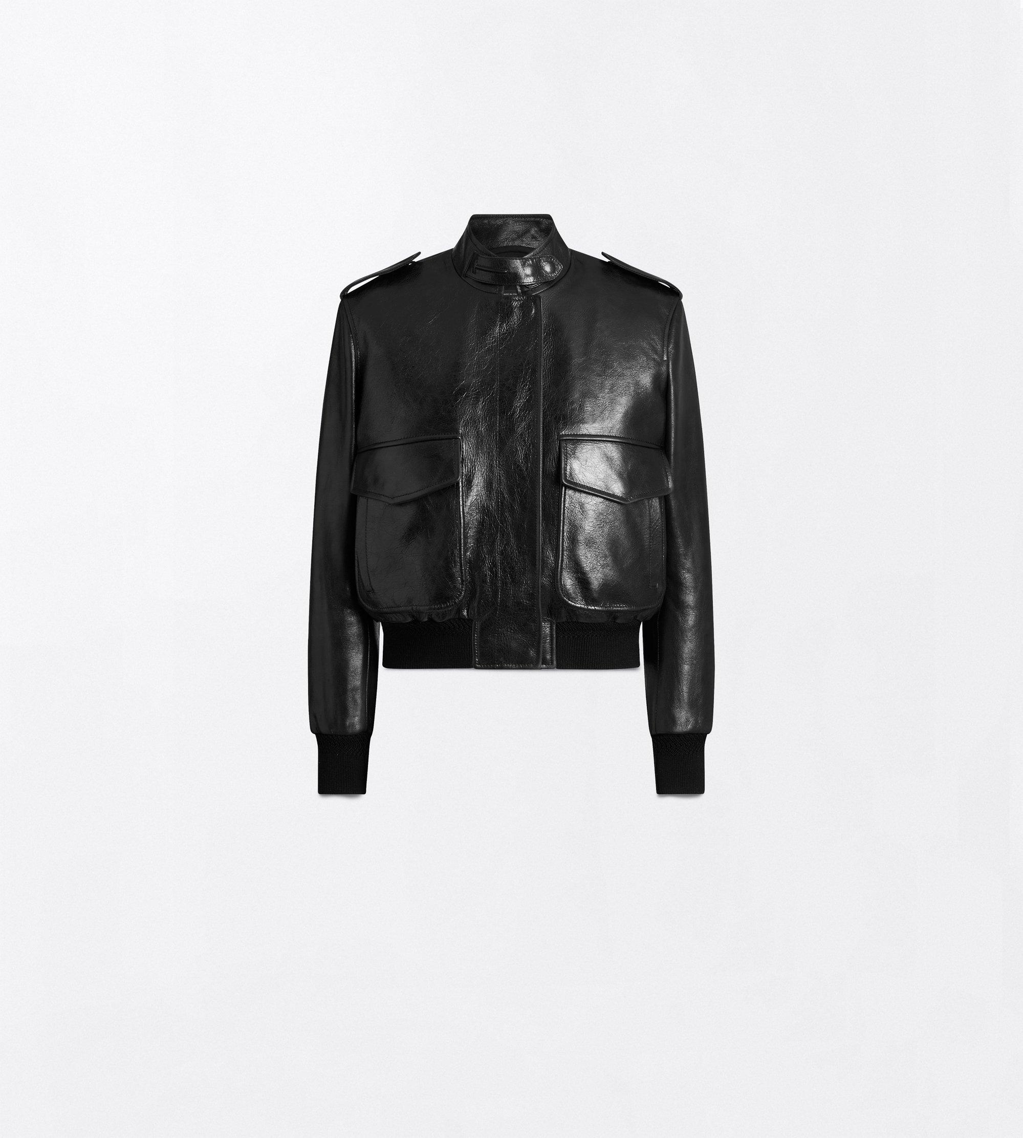NATURAL GRAIN CALF LEATHER AVIATOR JACKET