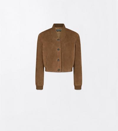 TOM FORD LEATHER KHAKI VELVET SUEDE RELAXED JACKET