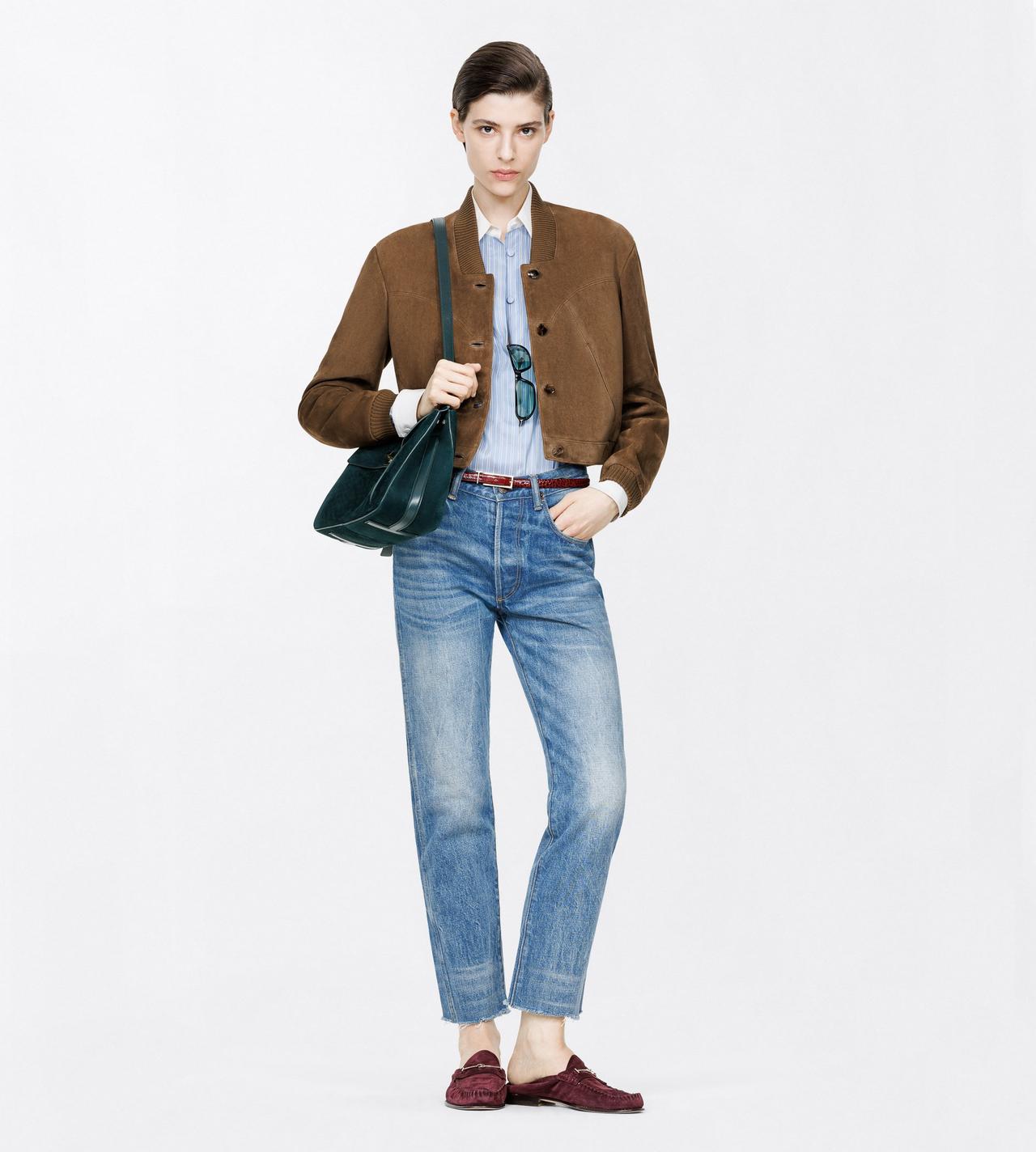 TOM FORD LEATHER KHAKI VELVET SUEDE RELAXED JACKET