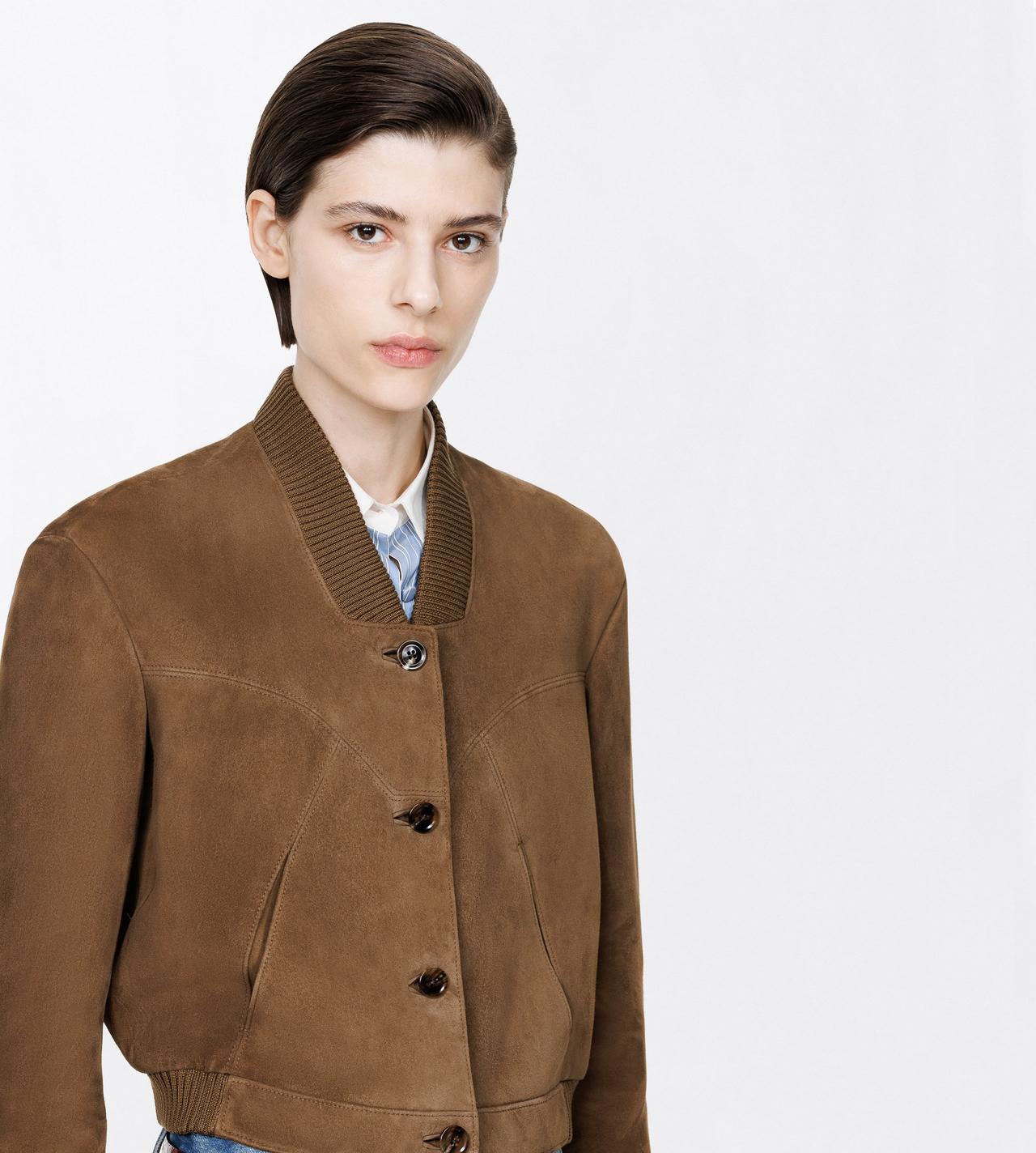 TOM FORD LEATHER KHAKI VELVET SUEDE RELAXED JACKET