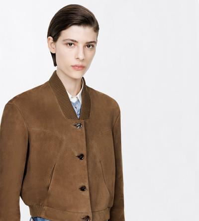 TOM FORD LEATHER KHAKI VELVET SUEDE RELAXED JACKET