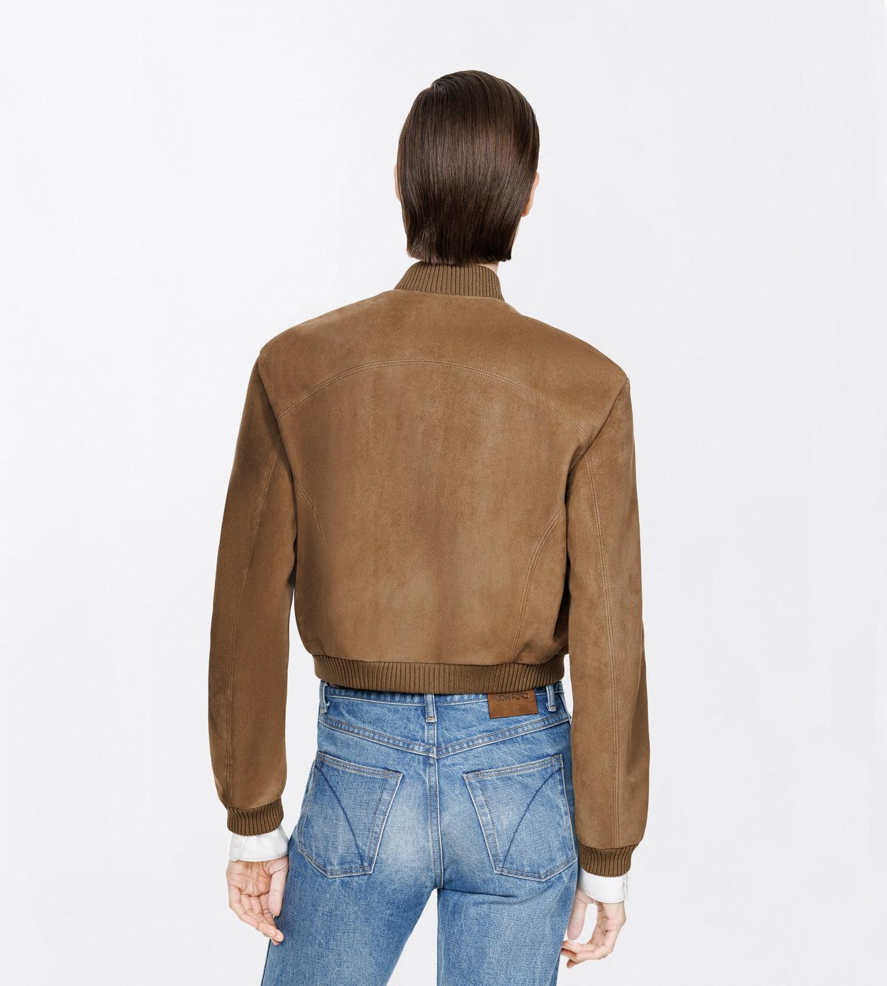 TOM FORD LEATHER KHAKI VELVET SUEDE RELAXED JACKET