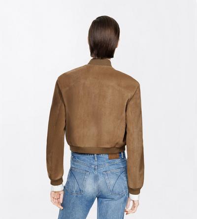 TOM FORD LEATHER KHAKI VELVET SUEDE RELAXED JACKET
