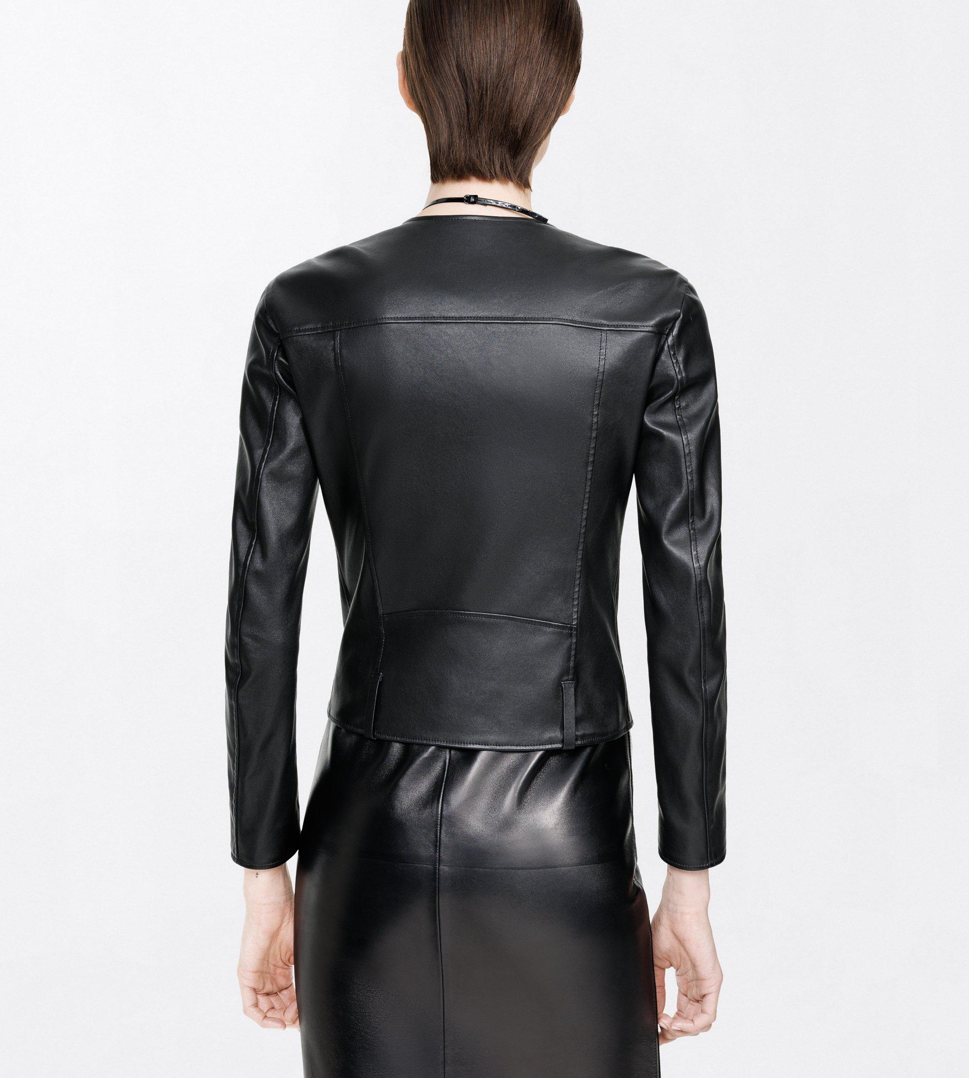 STRETCH NAPPA LEATHER FITTED CAFE RACER JACKET
