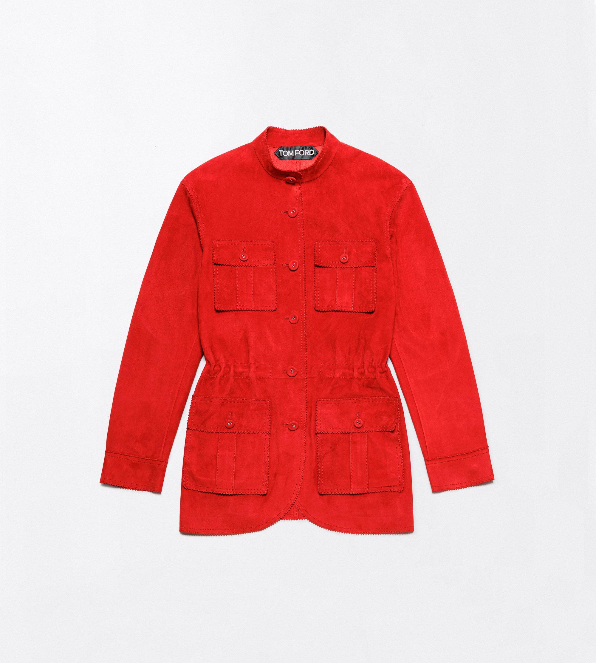 SOFT SUEDE LAMBSKIN TAILORED SAFARI JACKET