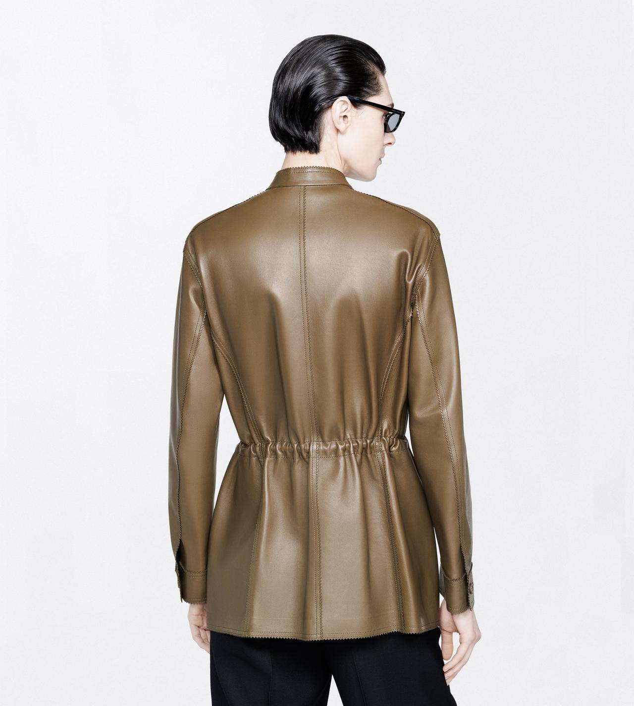 TOM FORD LEATHER DARK MOSS LIGHTWEIGHT GUANTERIA LAMBSKIN TAILORED SAFARI JACKET