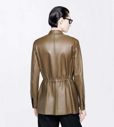 TOM FORD LEATHER DARK MOSS LIGHTWEIGHT GUANTERIA LAMBSKIN TAILORED SAFARI JACKET