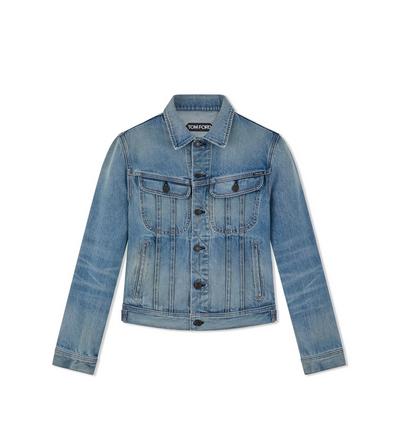 AGED LIGHT WASH ICON DENIM JACKET image number 0