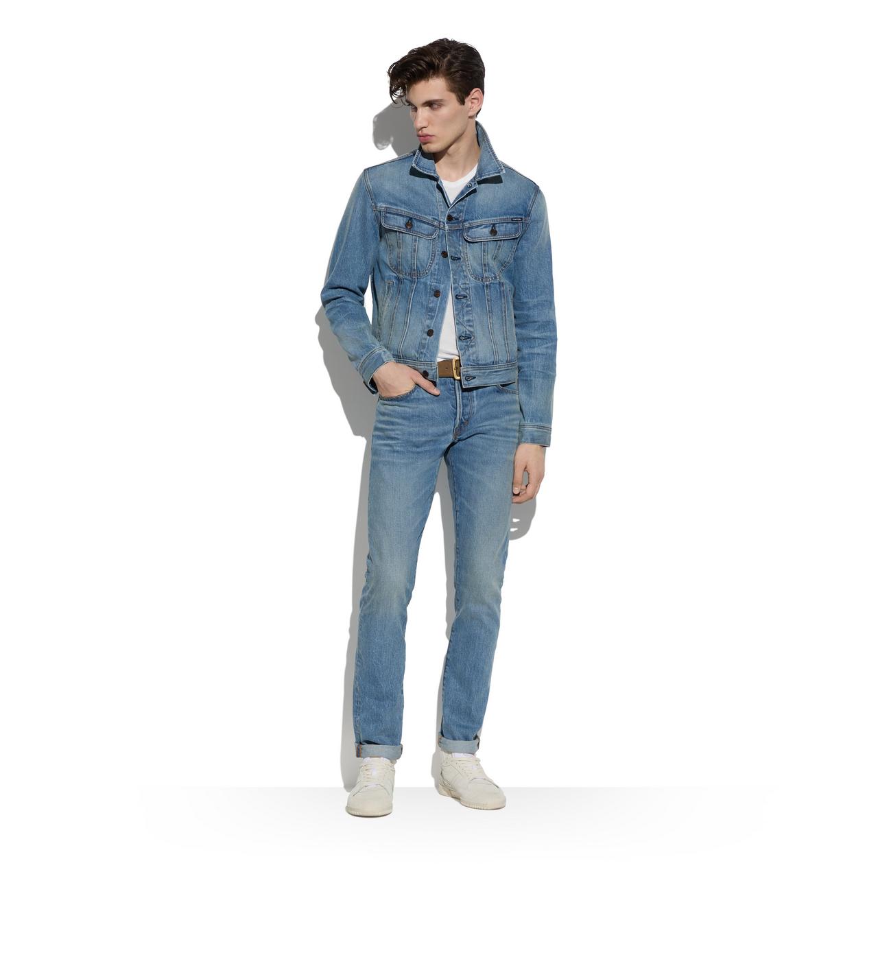 AGED LIGHT WASH ICON DENIM JACKET image number 1