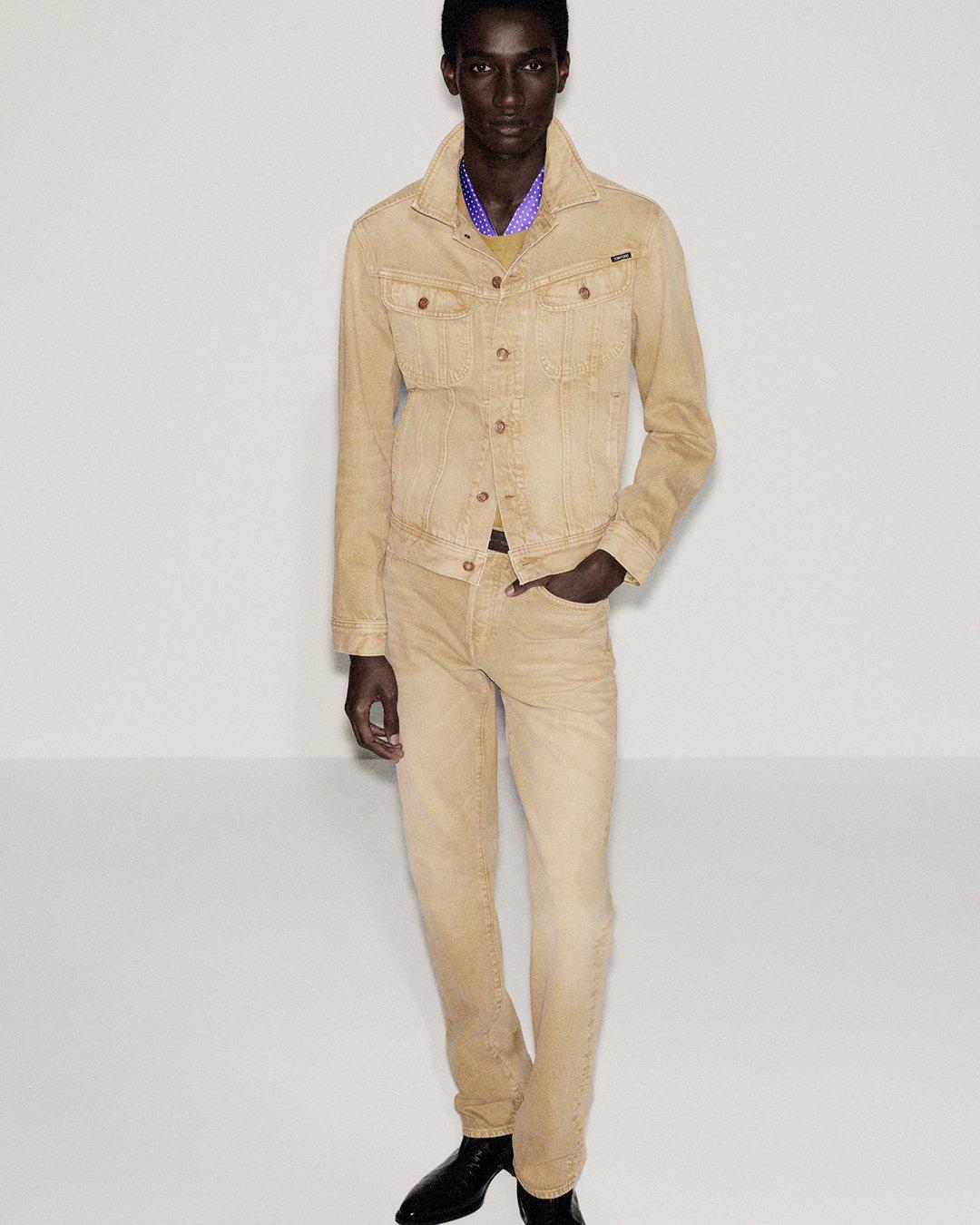 WASHED SAND ICON DENIM JACKET | TOM FORD Fashion