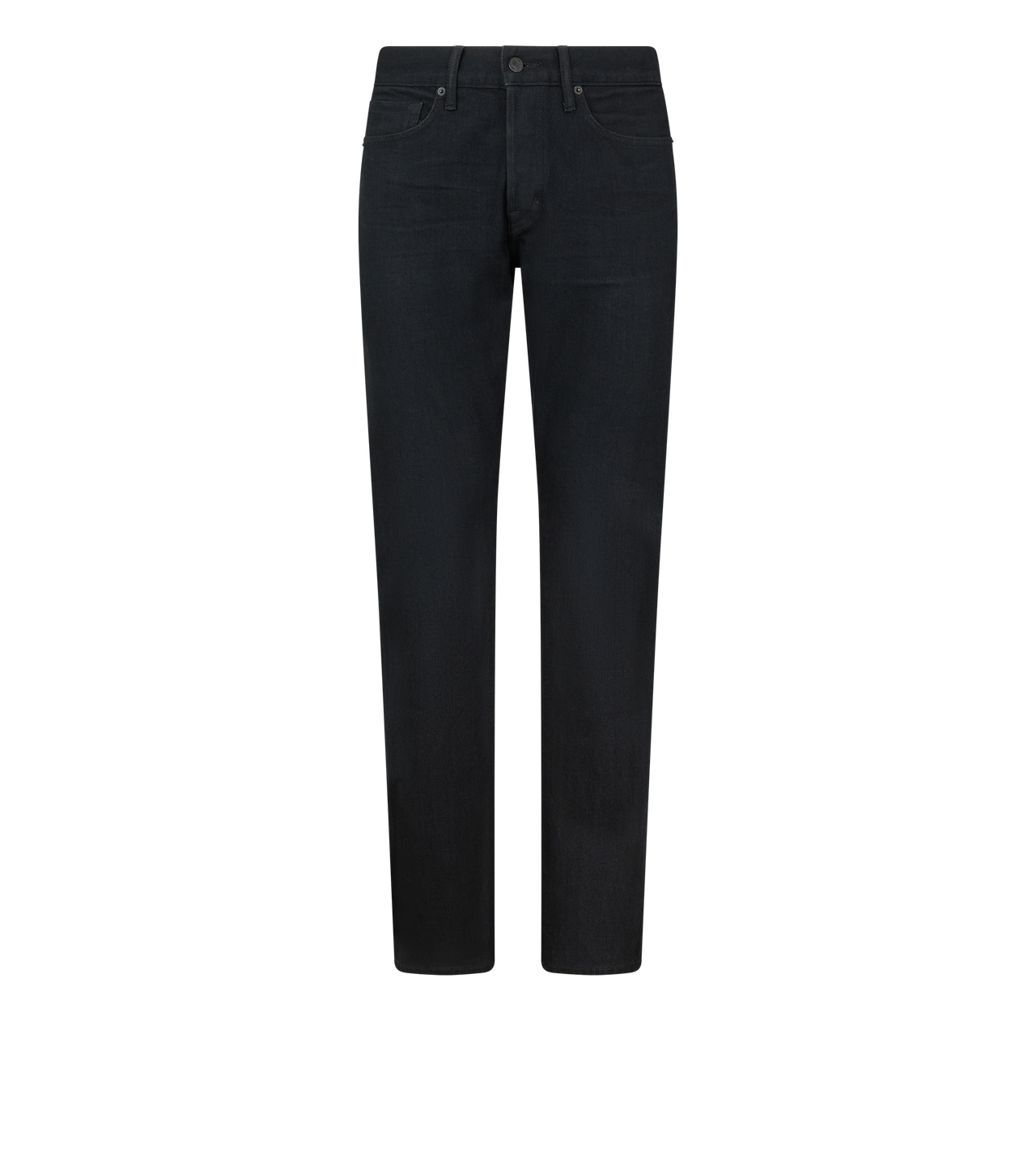 BLACK STRETCH STRAIGHT FIT DENIM image number 0