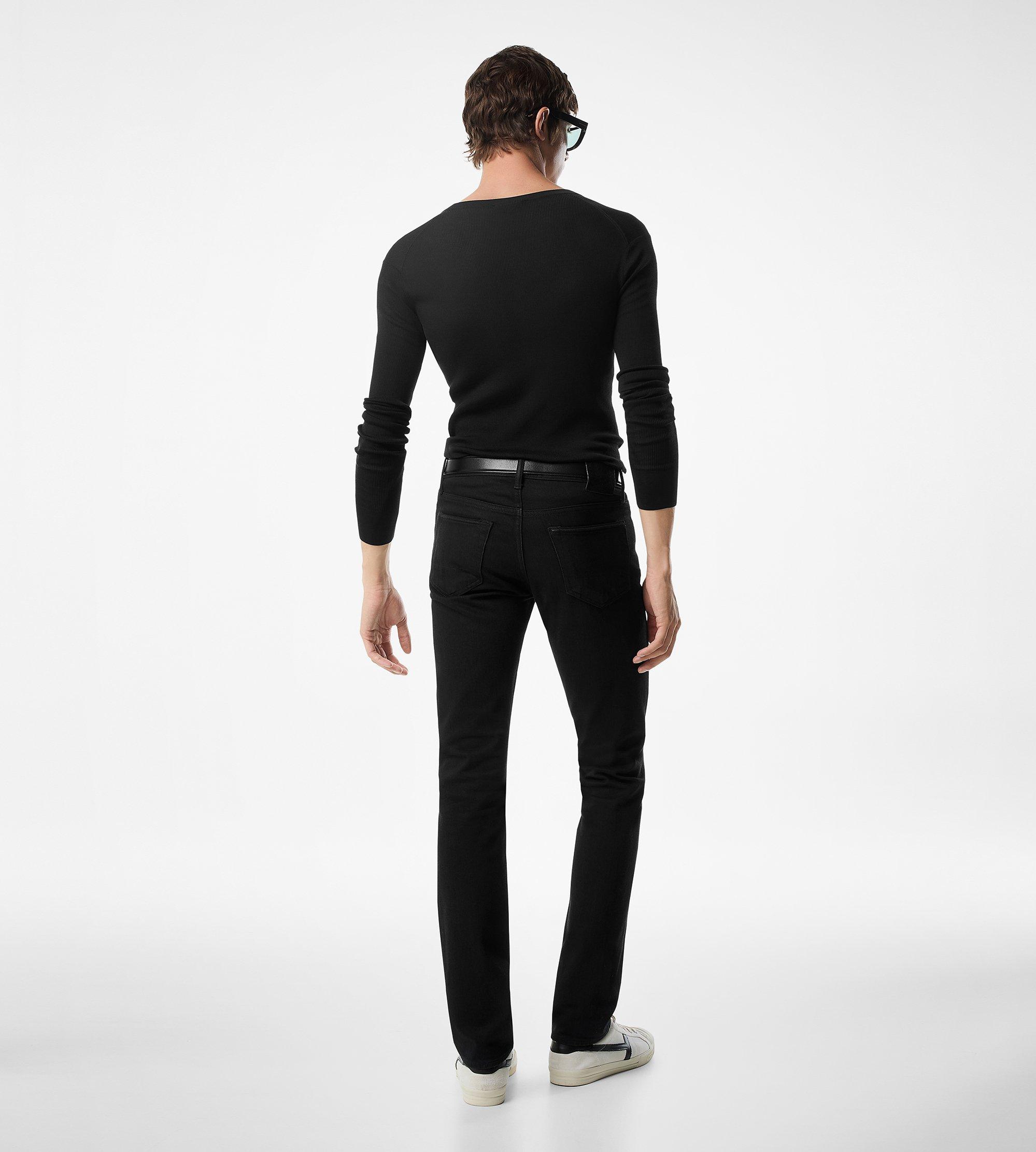 BLACK STRETCH STRAIGHT FIT DENIM | Tom Ford Fashion