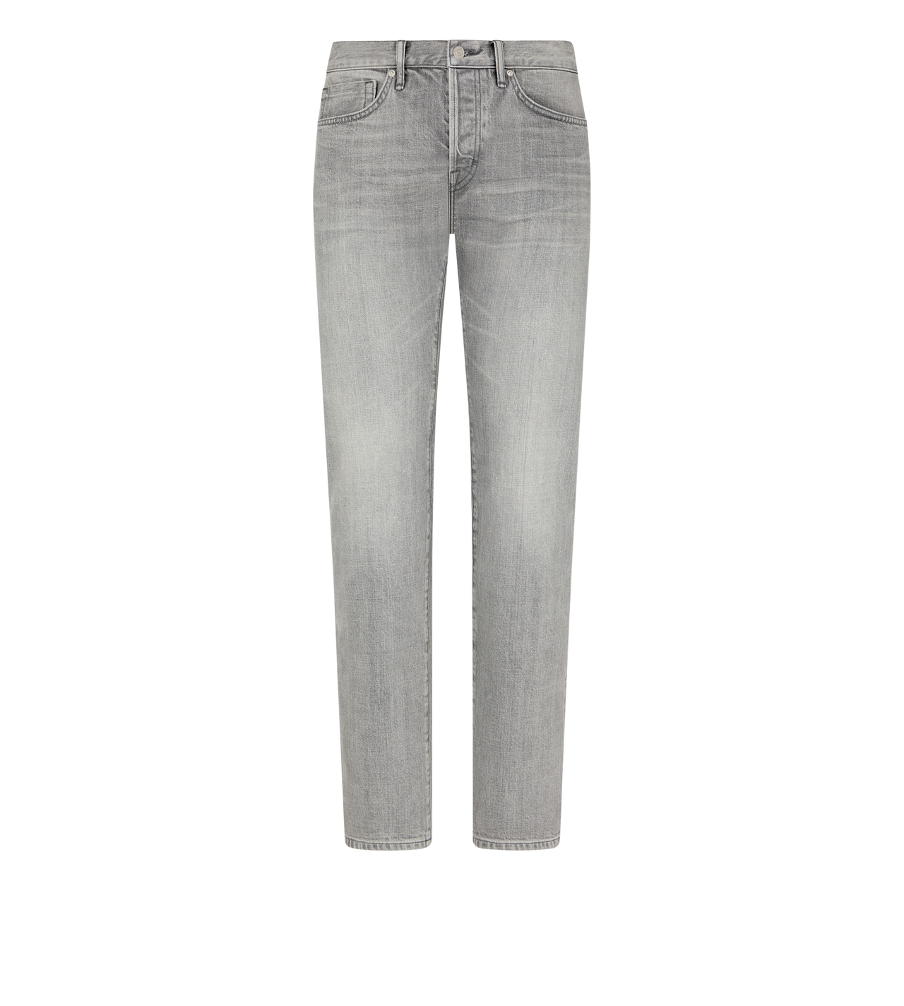 GREY STRETCH STRAIGHT FIT DENIM image number 0