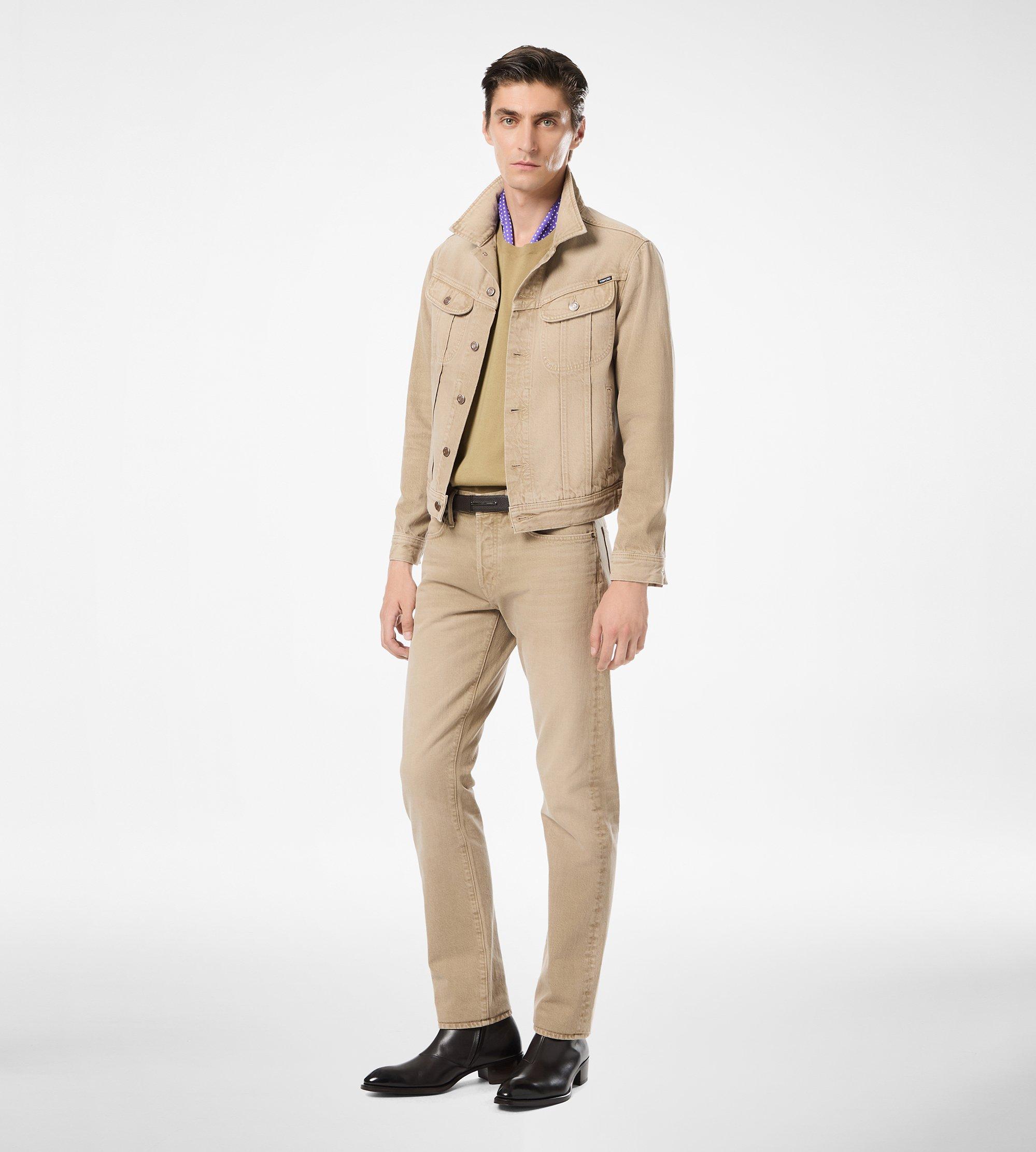 WASHED SAND STRAIGHT FIT DENIM