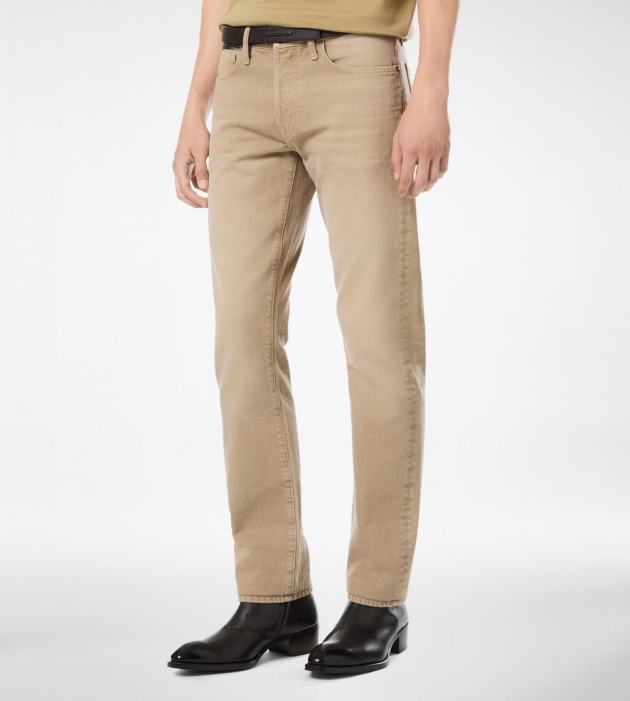 WASHED SAND STRAIGHT FIT DENIM image number 2