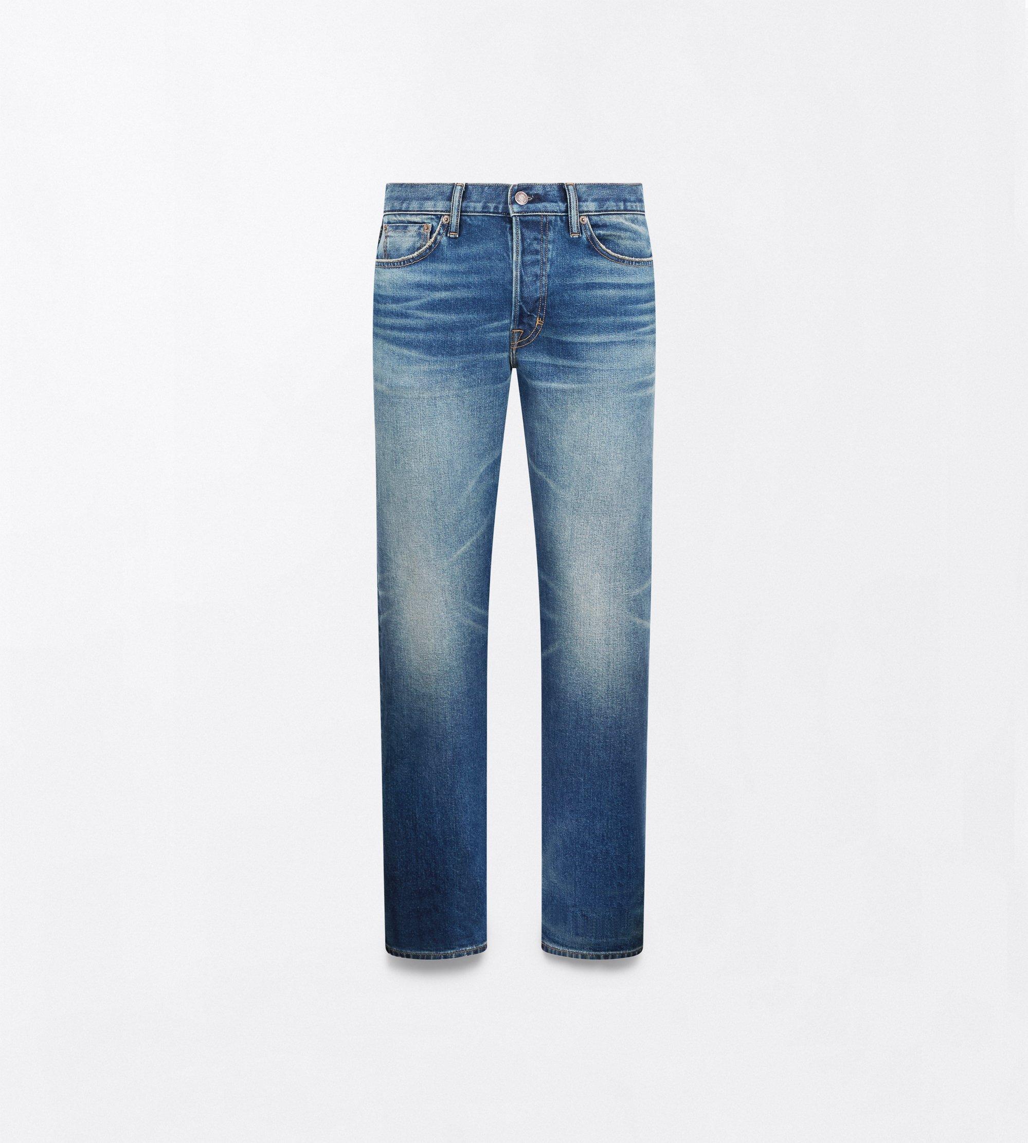 WASHED INDIGO 50'S STRAIGHT FIT DENIM JEANS