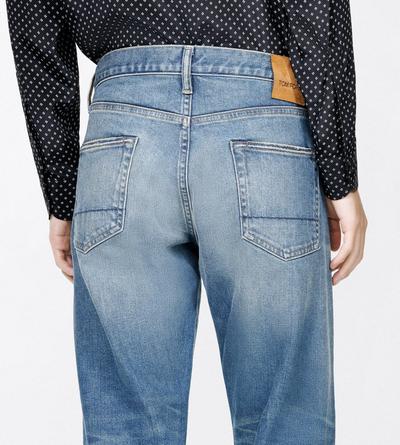 TOM FORD DENIM WASHED INDIGO WASHED INDIGO 50'S STRAIGHT FIT DENIM JEANS