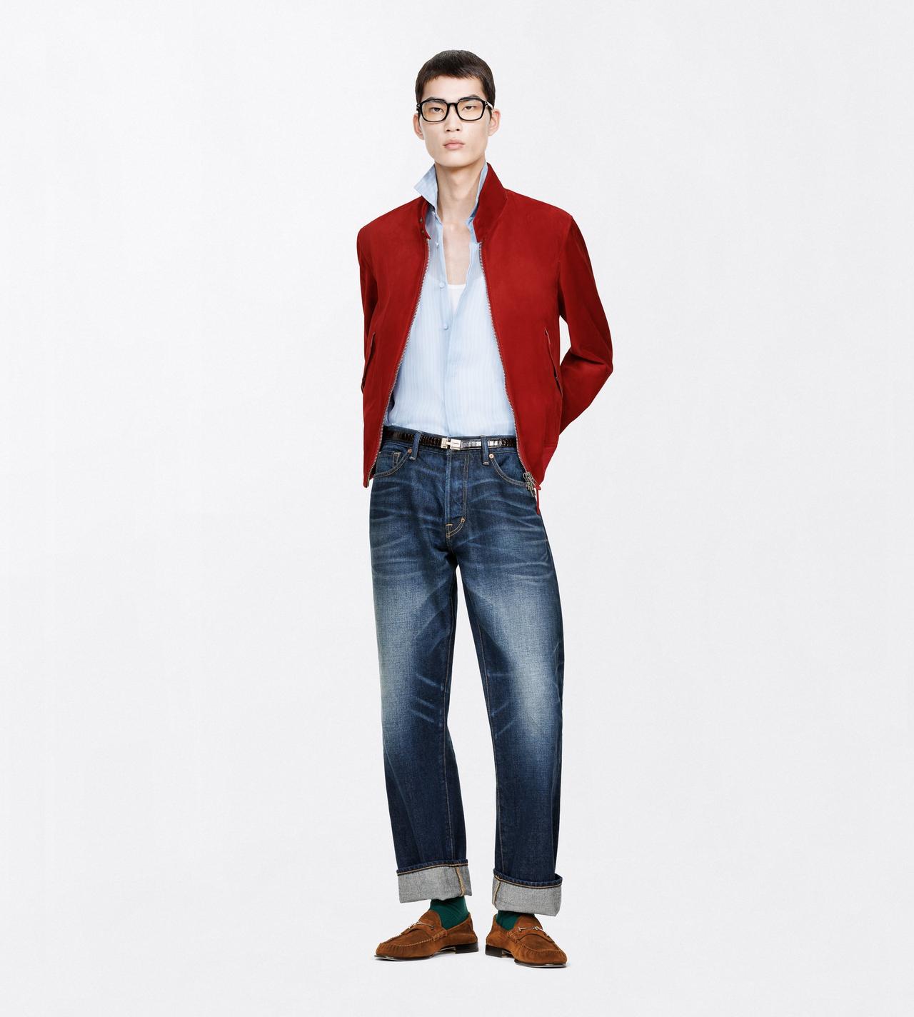 TOM FORD DENIM INDIGO INDIGO 50'S STRAIGHT FIT DENIM JEANS