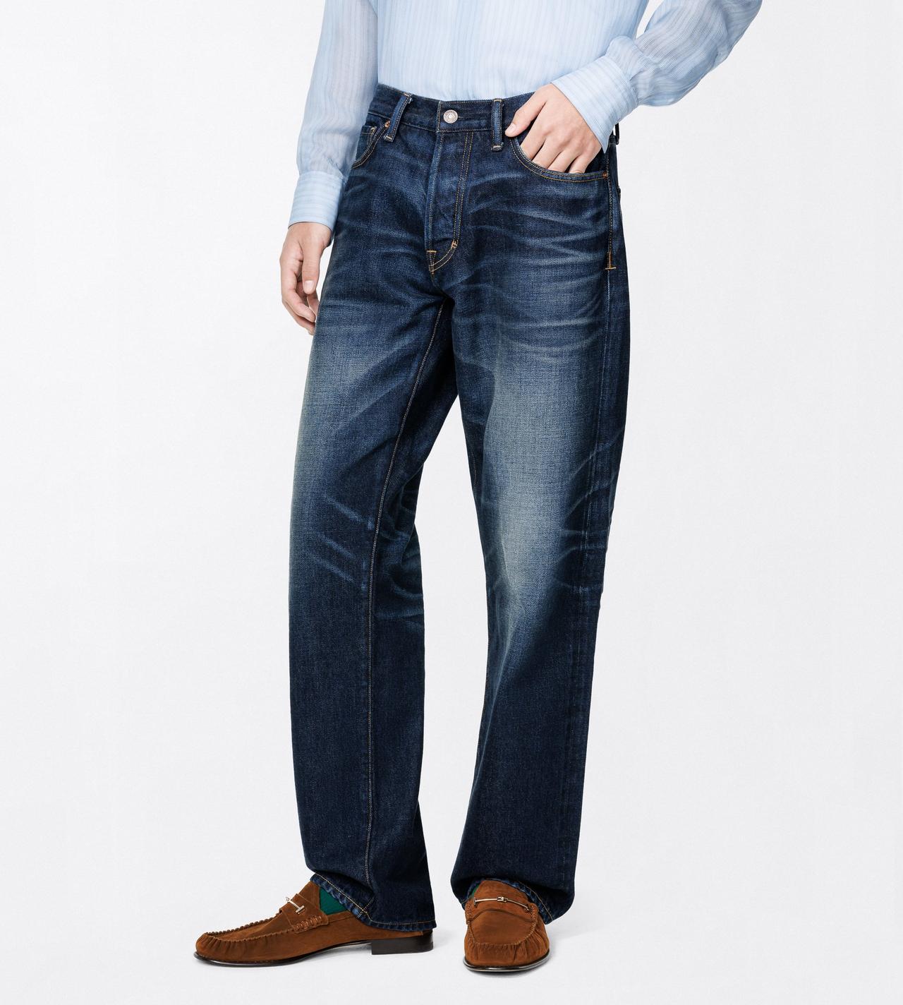 TOM FORD DENIM INDIGO INDIGO 50'S STRAIGHT FIT DENIM JEANS