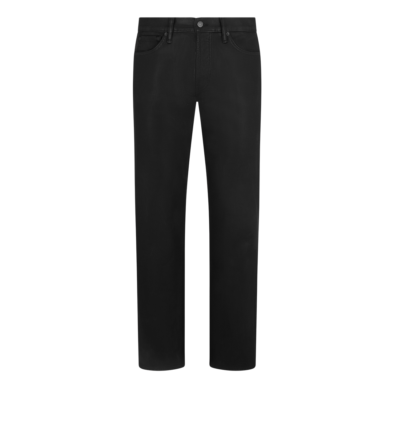 TOM FORD DENIM BLACK COATED BEDFORD CORD 50'S STRAIGHT FIT DENIM