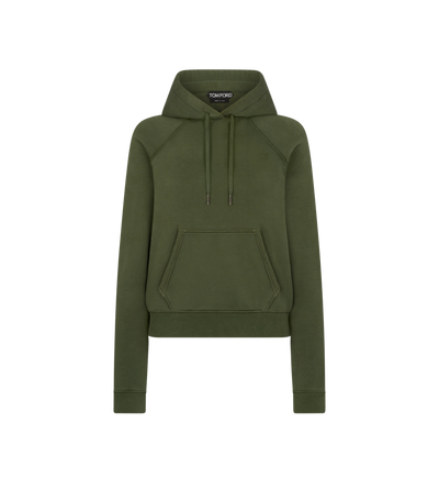 ROUND COTTON SILK JERSEY HOODIE WITH TONAL TF EMBROIDERED LOGO