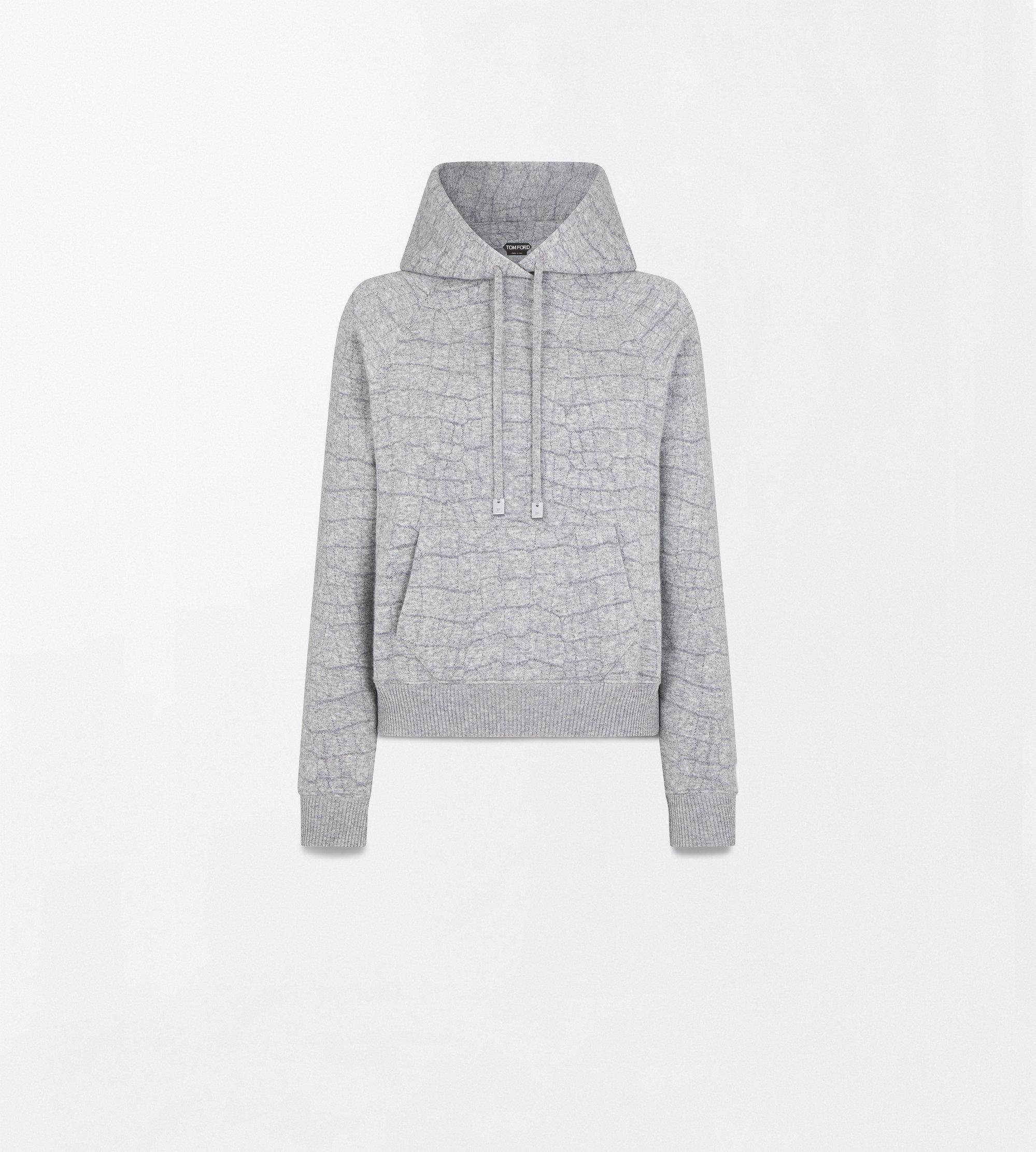 CASHMERE COTTON CROCO JACQUARD JERSEY HOODIE