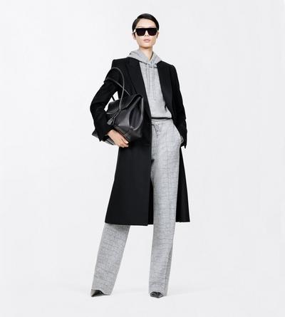 TOM FORD CASHMERE COTTON BLEND GREY MELANGE CASHMERE COTTON CROCO JACQUARD JERSEY HOODIE