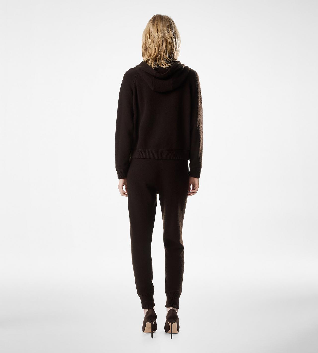 TOM FORD CASHMERE CHOCOLATE SOFT CASHMERE KNIT HOODED TOP