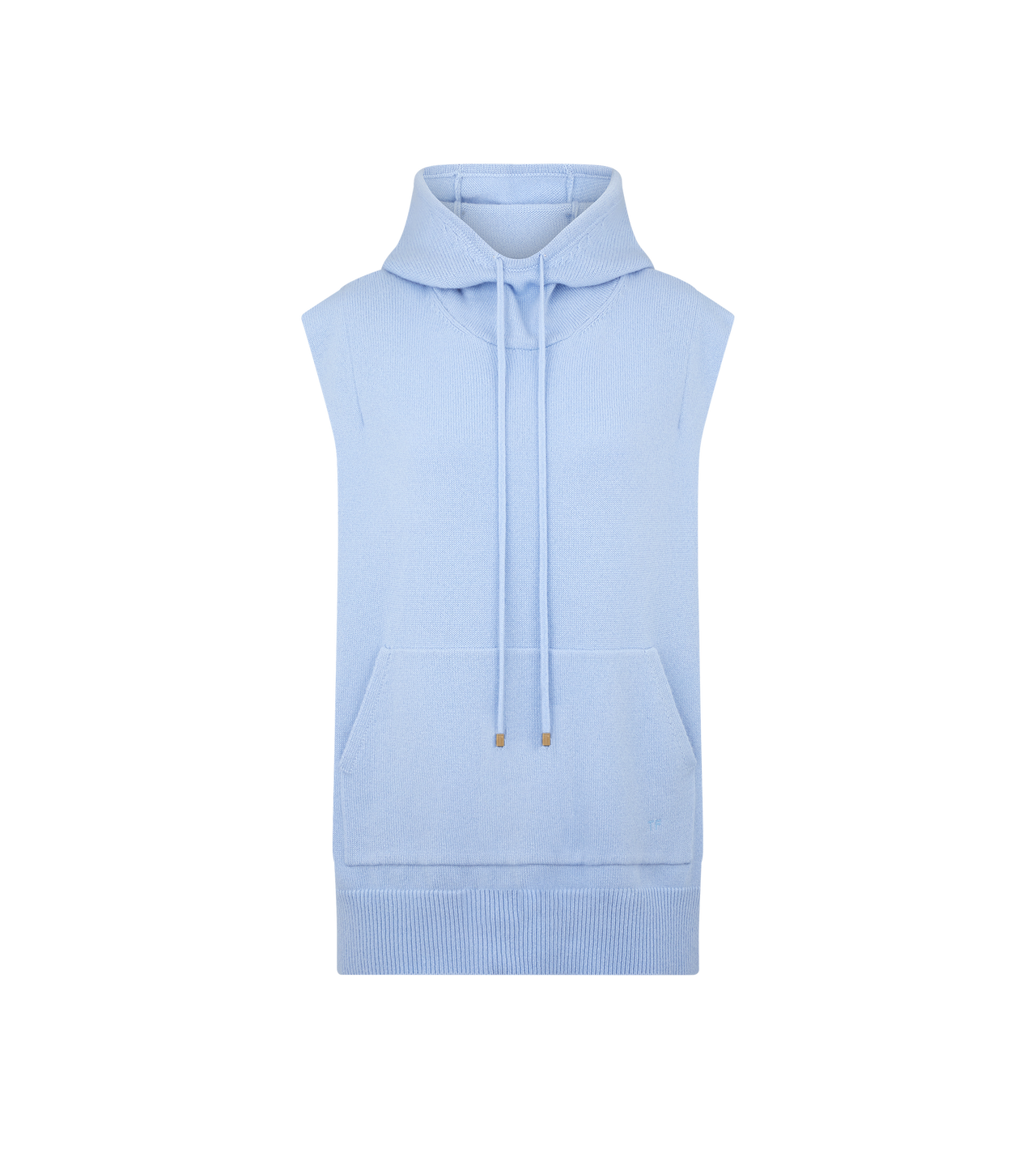 SOFT CASHMERE  RELAXED SLEEVELESS HOODIE WITH TONAL TF EMBROIDERED LOGO image number 0