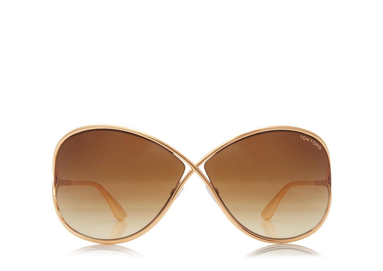 Tom Ford Miranda Oversized Soft Square Metal Sunglasses