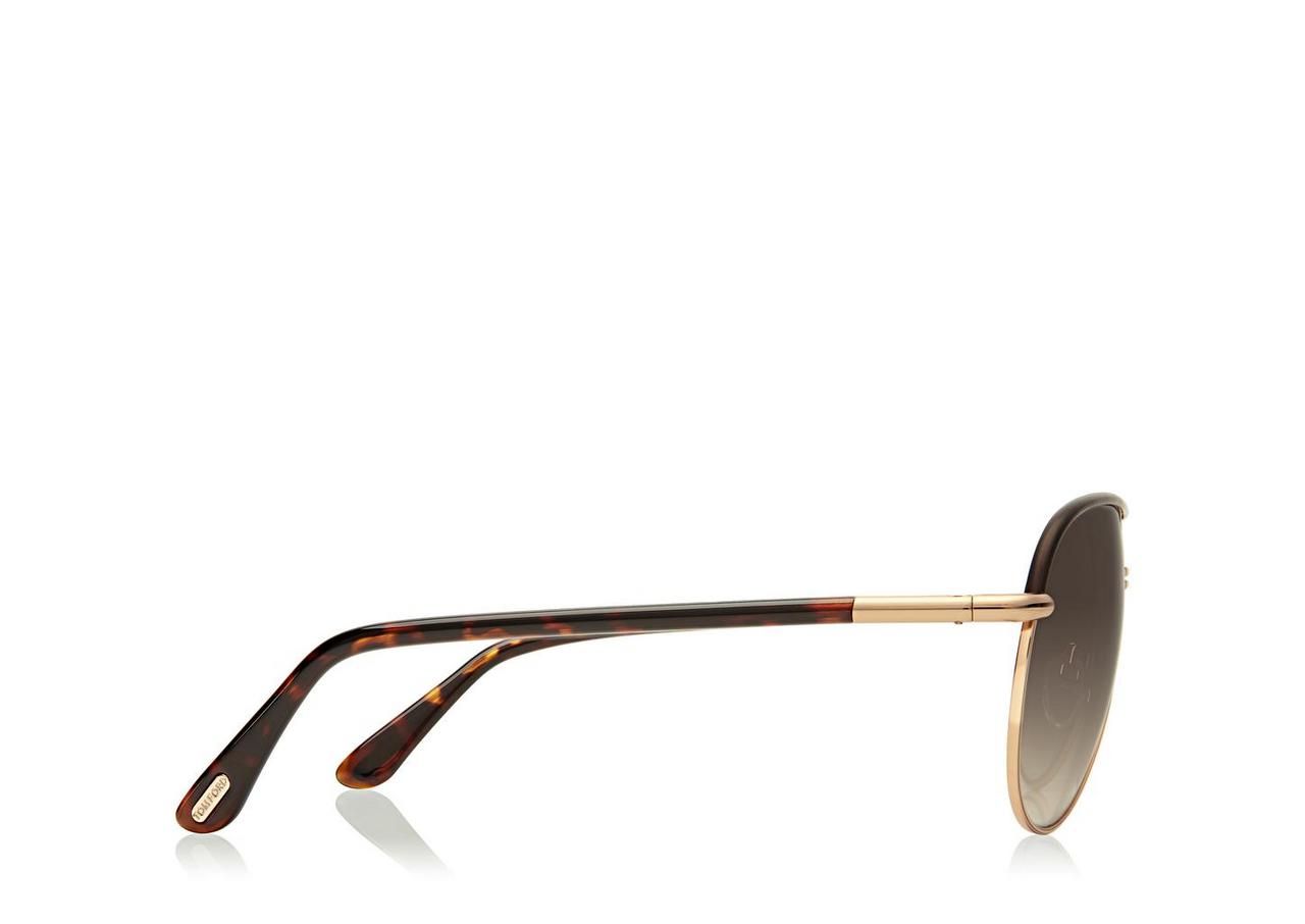 Tom Ford Cole Metal Aviator Sunglasses