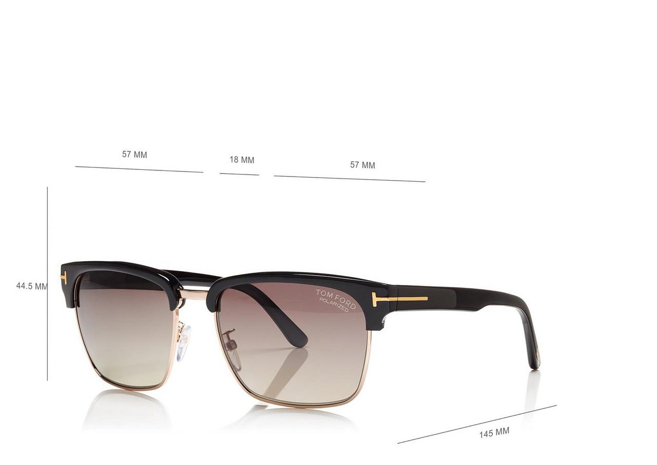 TOM FORD Acetate BLACK RIVER VINTAGE SQUARE SUNGLASSES