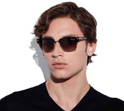 TOM FORD Acetate BLACK RIVER VINTAGE SQUARE SUNGLASSES