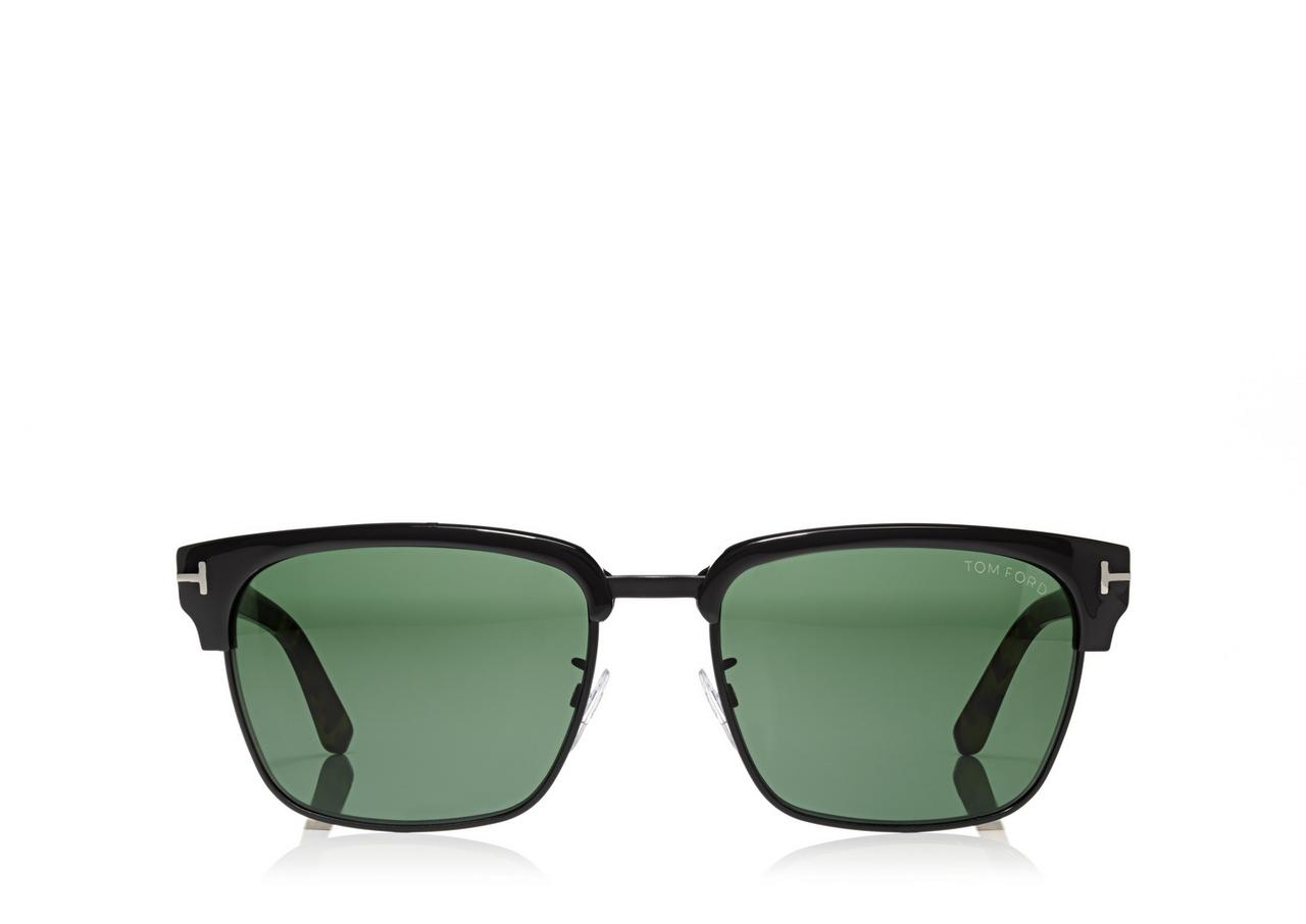 Tom Ford FT0367 River Plastic Sunglasses, 02b - Matte Black / Gradient Smoke