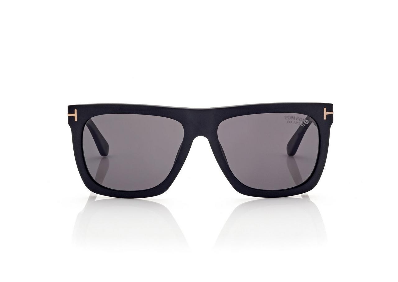 TOM FORD ACETATE MATTE BLACK / SMOKE POLARIZED MORGAN SUNGLASSES