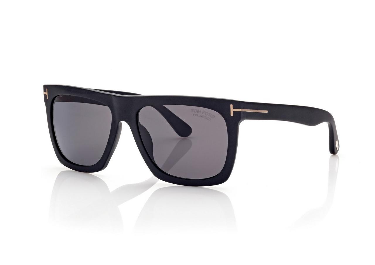 TOM FORD ACETATE MATTE BLACK / SMOKE POLARIZED MORGAN SUNGLASSES
