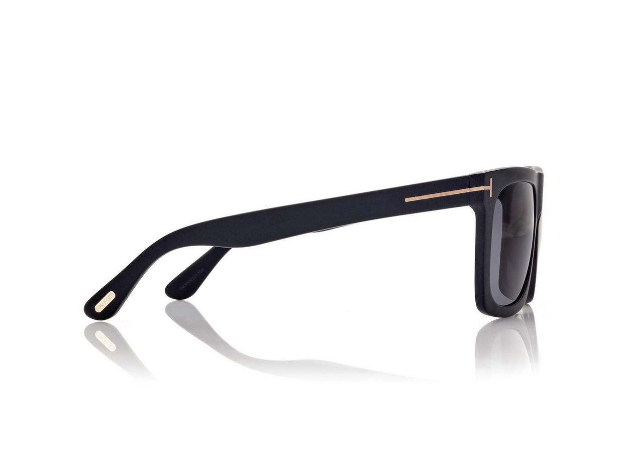 TOM FORD ACETATE MATTE BLACK / SMOKE POLARIZED MORGAN SUNGLASSES