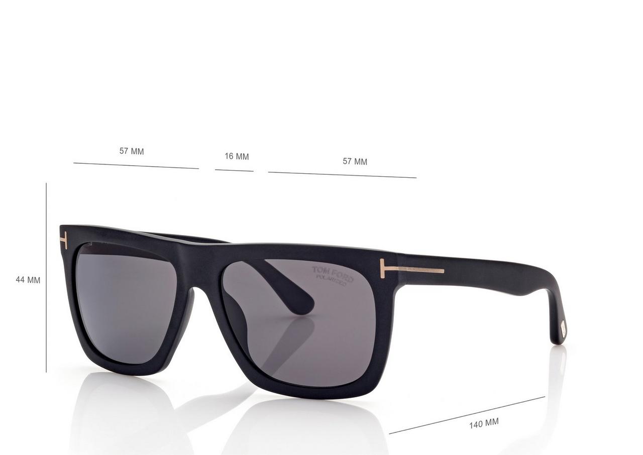 TOM FORD ACETATE MATTE BLACK / SMOKE POLARIZED MORGAN SUNGLASSES