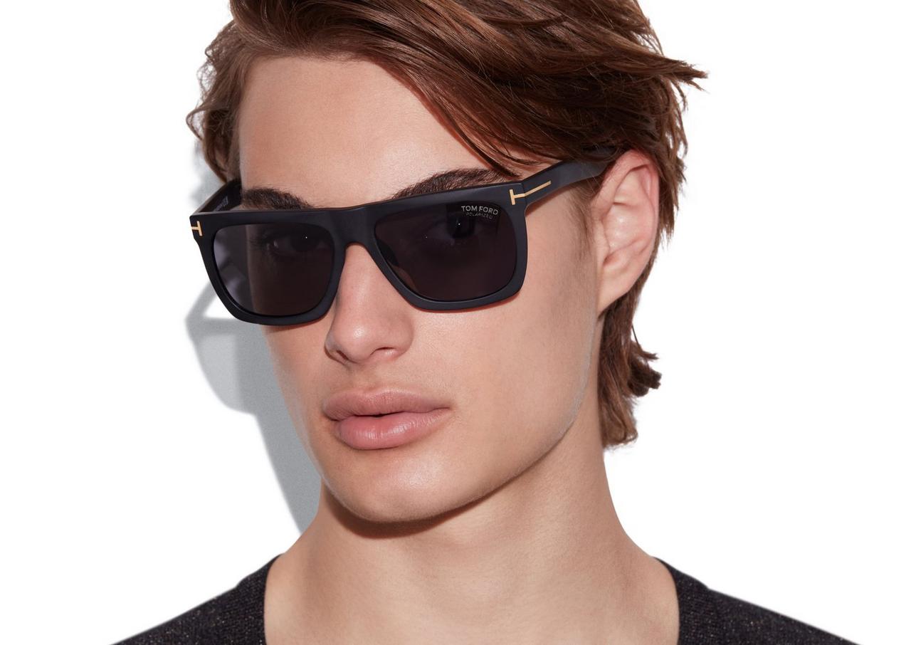 TOM FORD ACETATE MATTE BLACK / SMOKE POLARIZED MORGAN SUNGLASSES