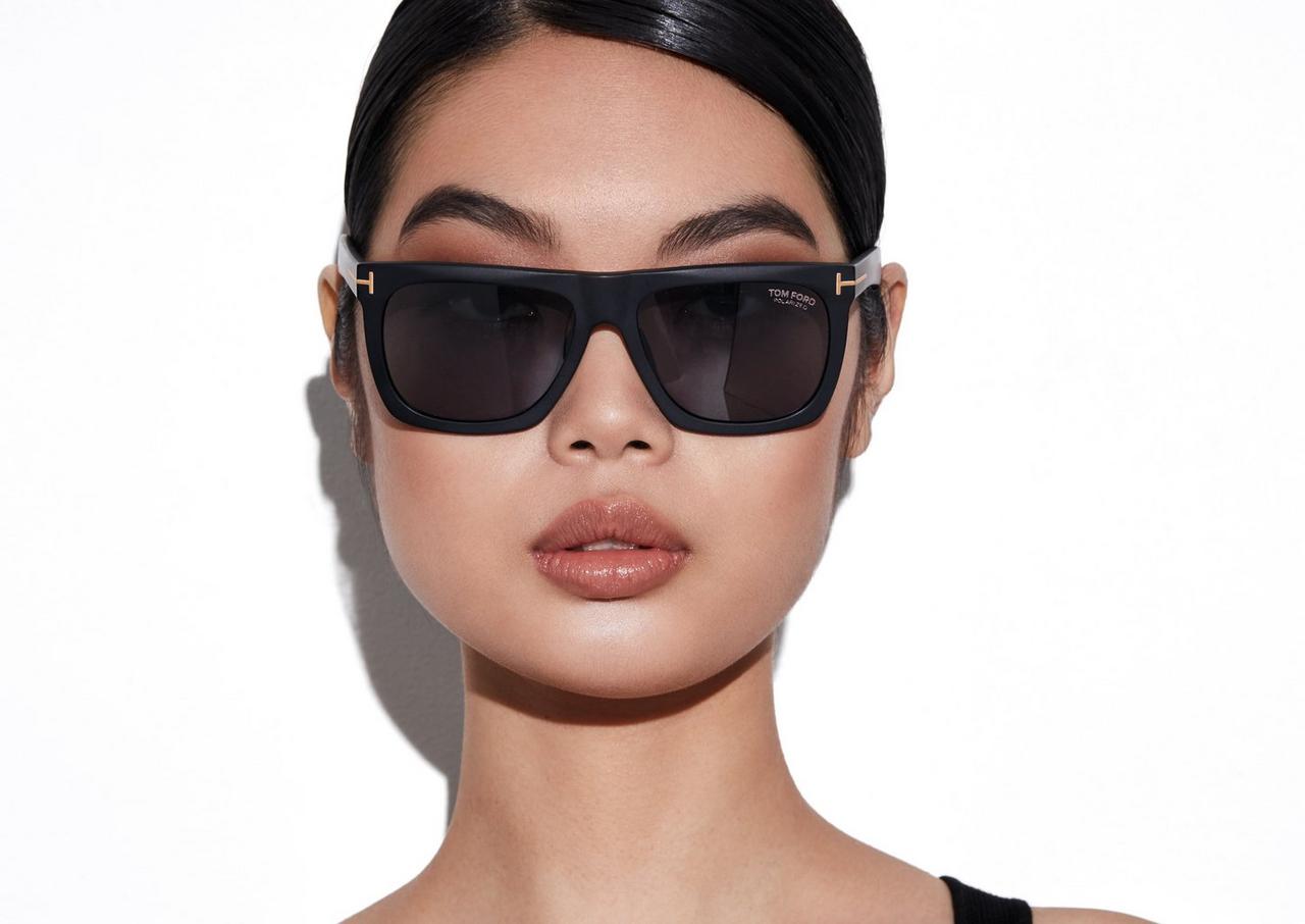 TOM FORD ACETATE MATTE BLACK / SMOKE POLARIZED MORGAN SUNGLASSES