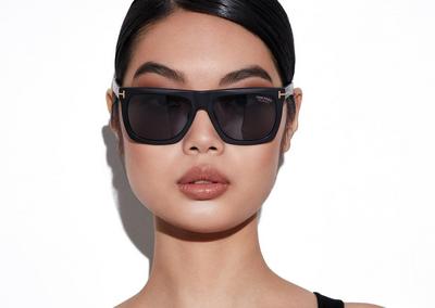 TOM FORD ACETATE MATTE BLACK / SMOKE POLARIZED MORGAN SUNGLASSES