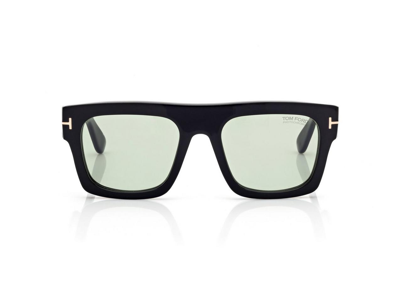 TOM FORD OM SHINY BLACK  / GREEN LUNETTES DE SOLEIL FAUSTO