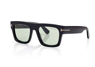 TOM FORD OM SHINY BLACK  / GREEN LUNETTES DE SOLEIL FAUSTO