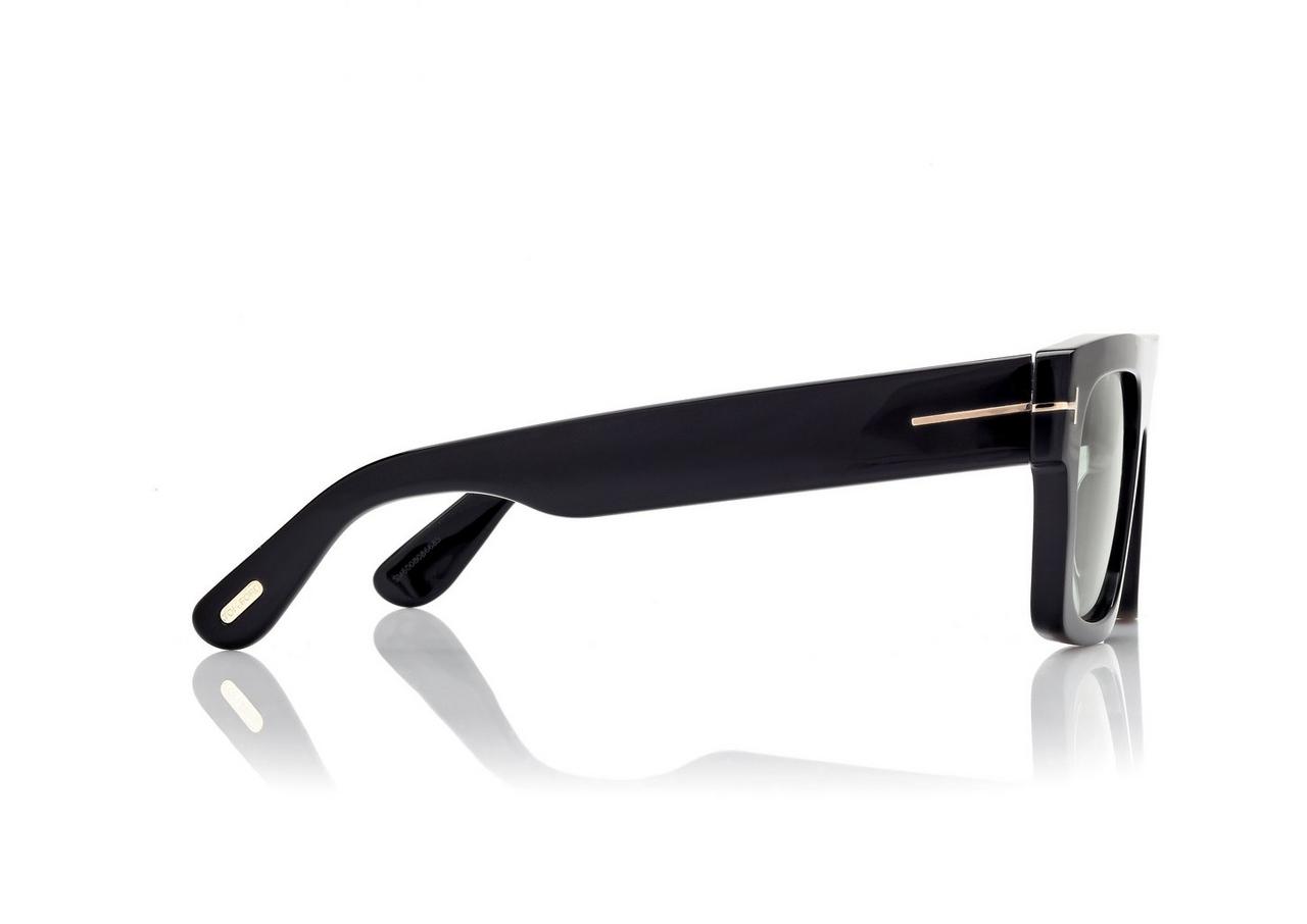 TOM FORD OM SHINY BLACK  / GREEN LUNETTES DE SOLEIL FAUSTO